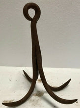 Load image into Gallery viewer, EARLY 19TH C. CAST IRON 4 PRONG GAME HOOK - KITCHEN IRON