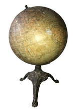 Load image into Gallery viewer, EARLY 20TH C ANTIQUE W &amp; AK JOHNSTON 12 INCH TERRESTRIAL GLOBE ON STAND CA 1908