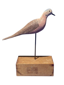 20th C Vintage Carved & Painted Shorebird / Decoy - Mourning Dove