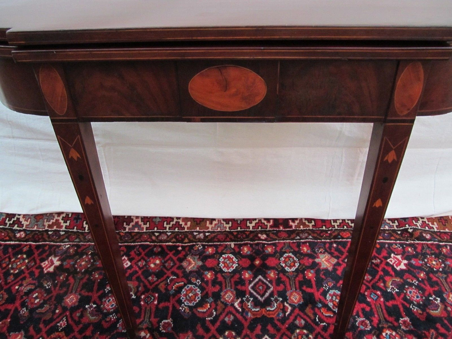 18TH CENTURY INLAID MAHOGANY MASSACHUSETTS HEPPLEWHITE GAME TABLE-FINEST ITEM!