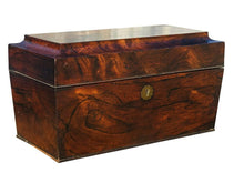 Load image into Gallery viewer, 19TH C ANTIQUE ROSEWOOD TEA CADDY