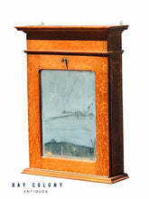 Load image into Gallery viewer, 19TH C ANTIQUE VICTORIAN TIGER OAK HANGING WALL / MEDICINE CABINET