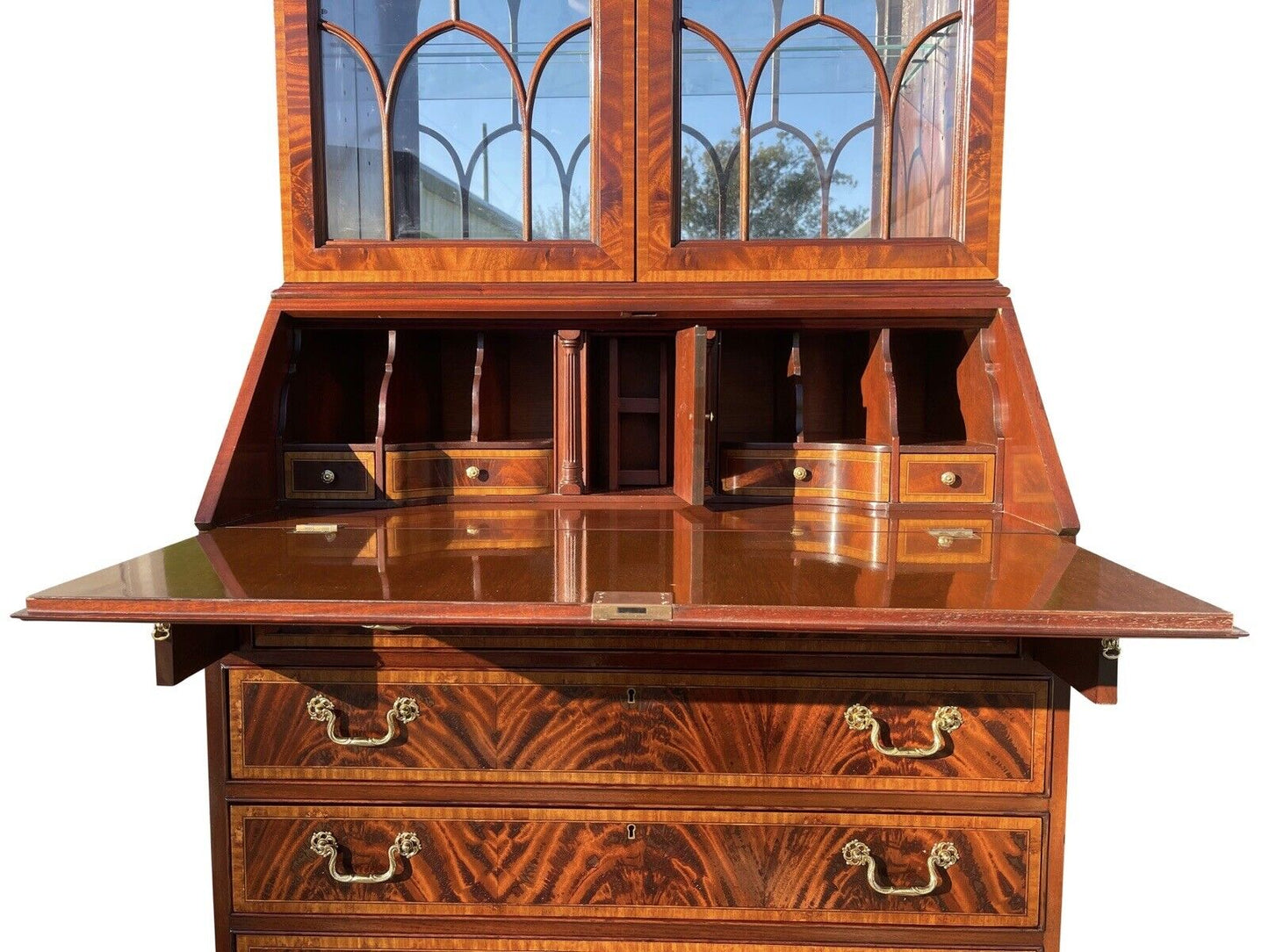 Federal Style Mahogany Secretary Desk by Councill Craftsmen - Secret Compartment