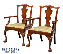 Load image into Gallery viewer, 20th C Vintage Pair of Mahogany Henkel Harris Shell Carved Armchairs