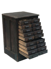 Load image into Gallery viewer, 19TH C VICTORIAN INDUSTRIAL OAK HAMILTON MFG CO TYPE MAKERS FILE / CABINET