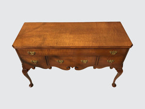 EARLY BAKER FURNITURE CO TIGER MAPLE QUEEN ANNE STYLED SIDEBOARD