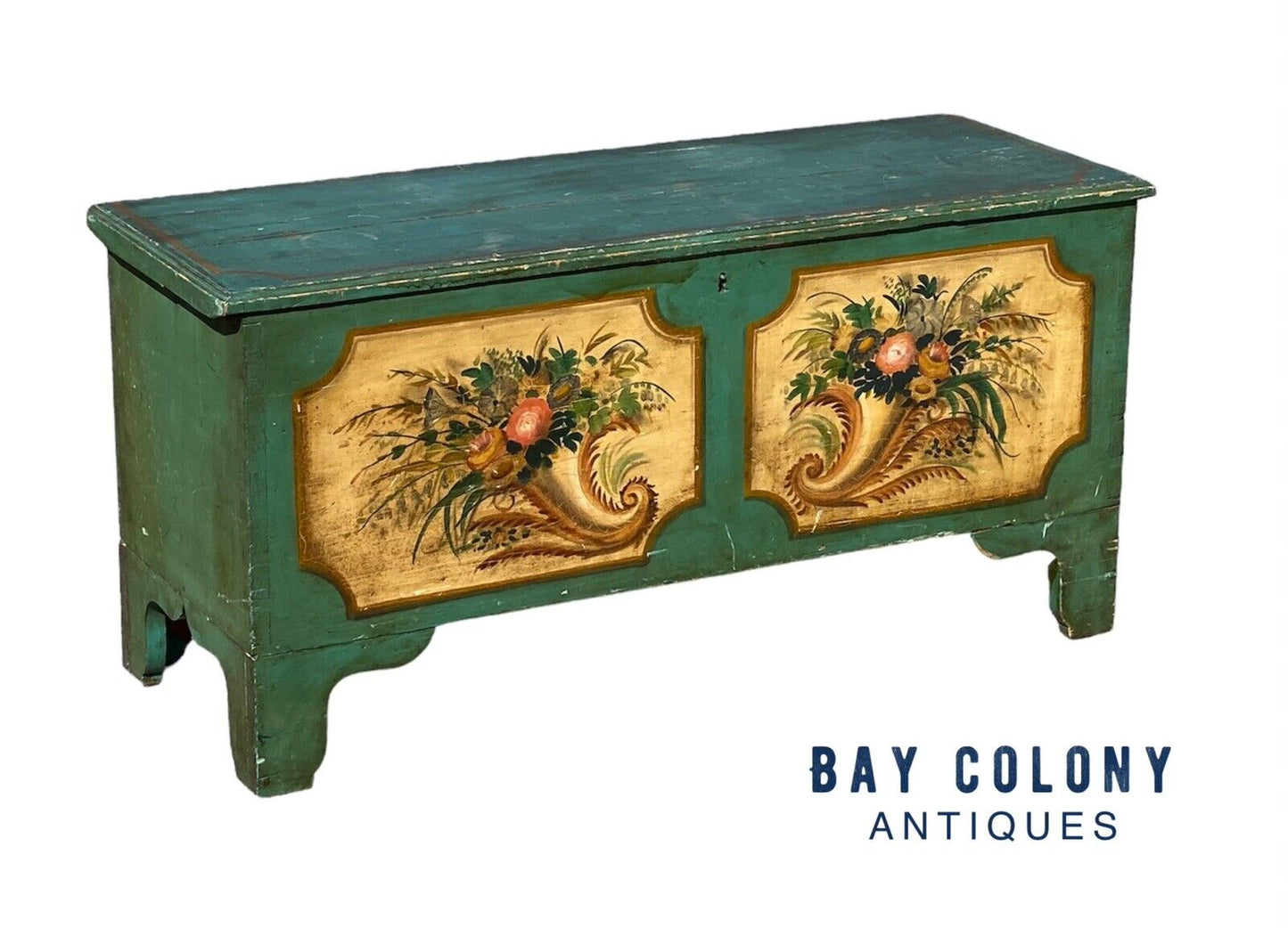 Antique Painted Blanket Chest / Medicine Chest - Charles Holman Portsmouth NH