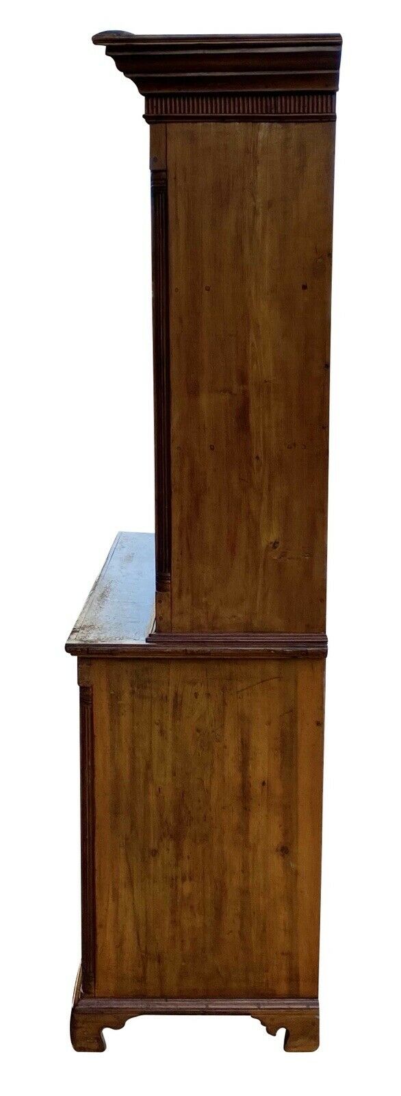 18th C Antique Pennsylvania Chippendale Poplar Pewter Cupboard / Cabinet