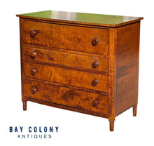 Load image into Gallery viewer, Federal New England Tiger Maple Chest of Drawers / Dresser ~ Exceptional &amp; Rare