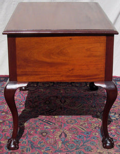 19TH CENTURY BALL & CLAW CHIPPENDALE STYLED MAHOGANY DESK WITH SHELL CARVINGS