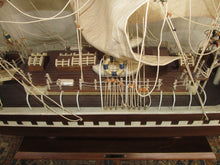 Load image into Gallery viewer, MASSIVE 57&quot; LONG RIGGED TRIPLE MASTED SAILING SHIP MODEL