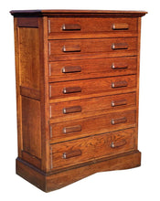 Load image into Gallery viewer, 19th C Antique Victorian Tiger Oak Map File / Printers Cabinet
