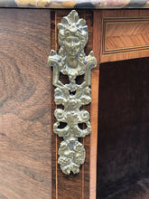 Load image into Gallery viewer, 19TH C FRENCH LOUIS XV ANTIQUE MARBLE TOP WALNUT VITRINE W/ ORMOULU MOUNTS