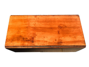19TH C ANTIQUE NEW YORK COUNTRY PRIMITIVE CHERRY DROP LEAF FARM TABLE