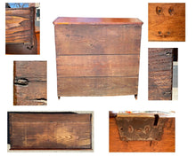 Load image into Gallery viewer, 18TH C ANTIQUE NEW ENGLAND QUEEN ANNE PUMPKIN PINE BLANKET CHEST WITH 2 DRAWERS