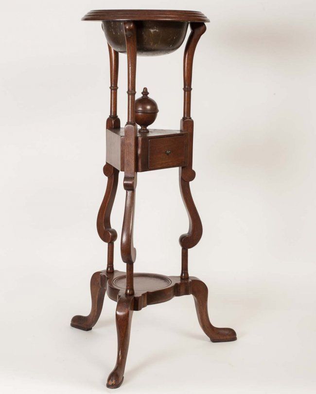 RARE GEORGIAN STYLED MAHOGANY WIG STAND-SEE MOUNT VERNON COLLECTION