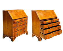 Load image into Gallery viewer, 18TH C ANTIQUE CHIPPENDALE TIGER MAPLE MASSACHUSETTS OXBOW SLANT LID DESK
