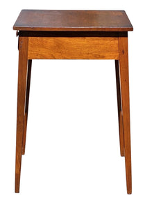 19th C Antique Walnut Hepplewhite Splayed Leg Worktable / Nightstand