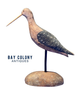 Vintage Carved & Painted Godwit Shorebird Decoy / Wood Carving