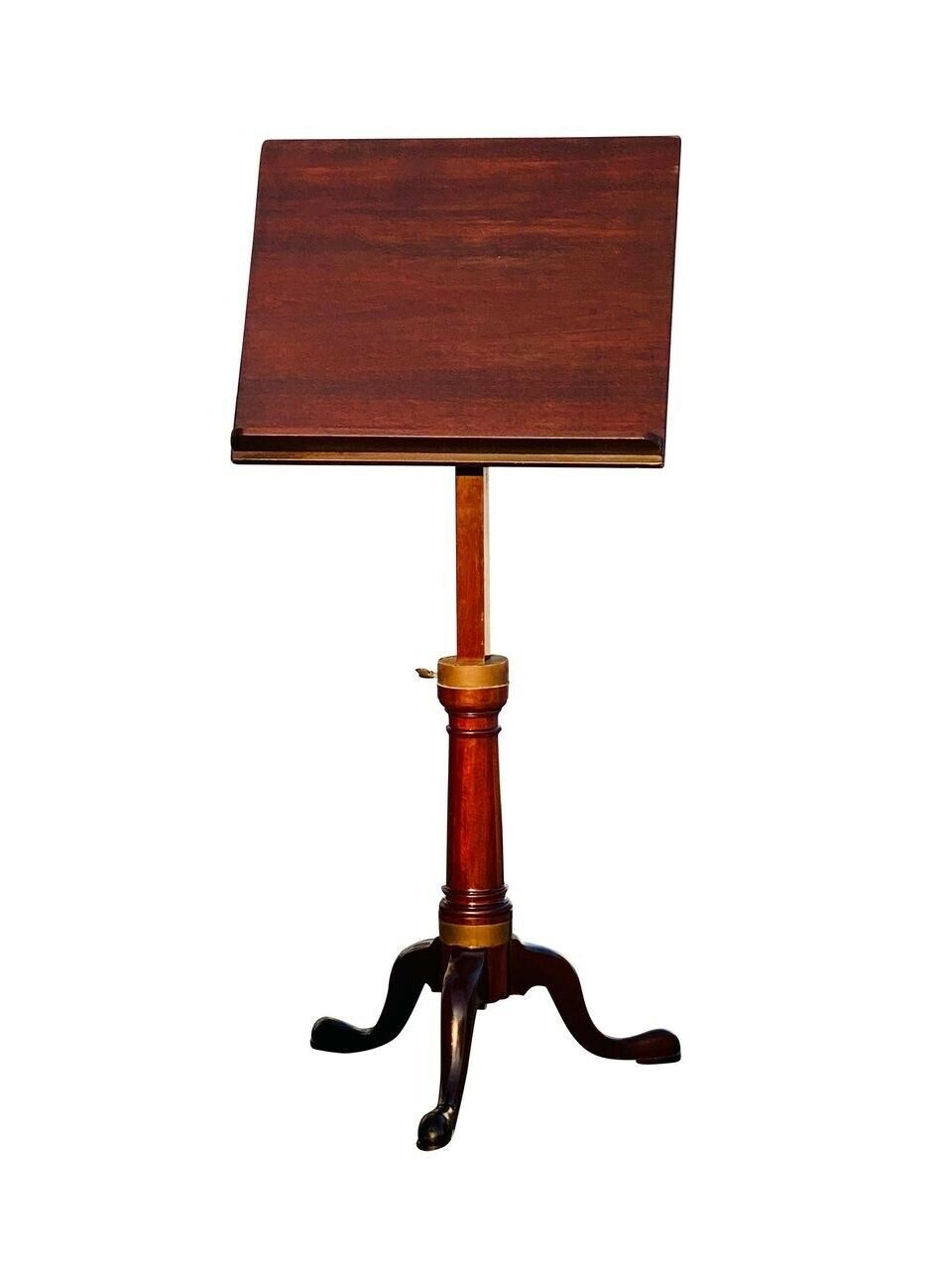 20TH C QUEEN ANNE ANTIQUE STYLE MAHOGANY DRAFTING TABLE / DICTIONARY STAND