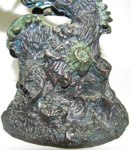 BRONZE STATUE OF DOLPHINS ON REEF BY FAMED NATURALIST ARTIST DAN PARKER-FABULOUS