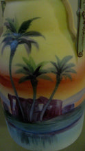Load image into Gallery viewer, BEAUTIFUL GREEN SEAL NIPPON VASE WITH DESERT OASIS SCENE &amp; MORIAGE APPLICATIONS