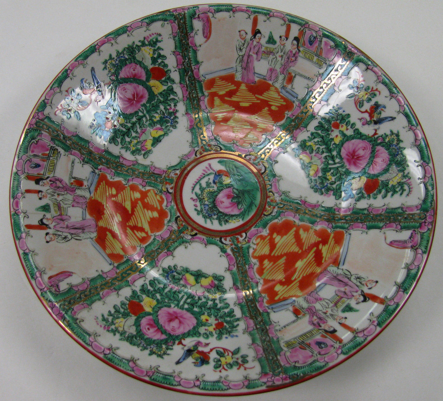 ANTIQUE CHINESE ROSE MEDALLION 14" CHARGER
